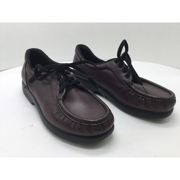 SAS Maroon Lace Up Loafer Womens 7M Comfort Shoes New - Picture 4 of 8